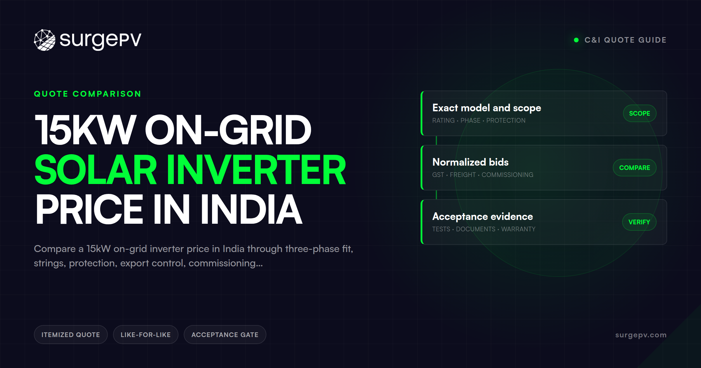 15kW On-Grid Solar Inverter Price in India: C&I Quote Guide