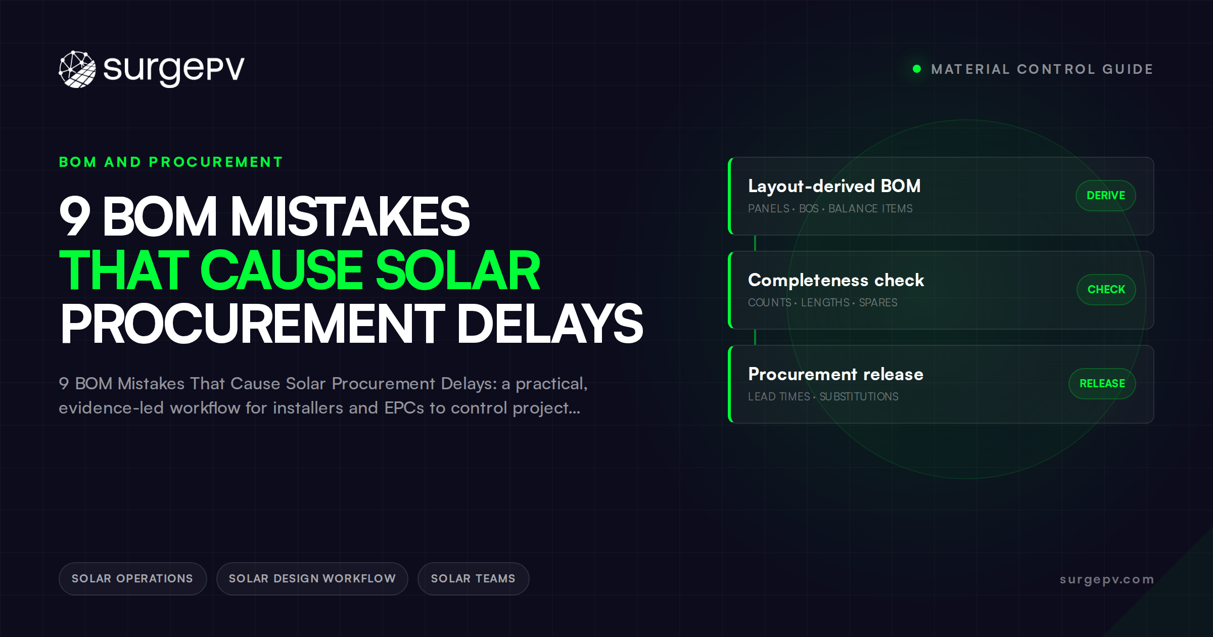 9 BOM Mistakes That Cause Solar Procurement Delays