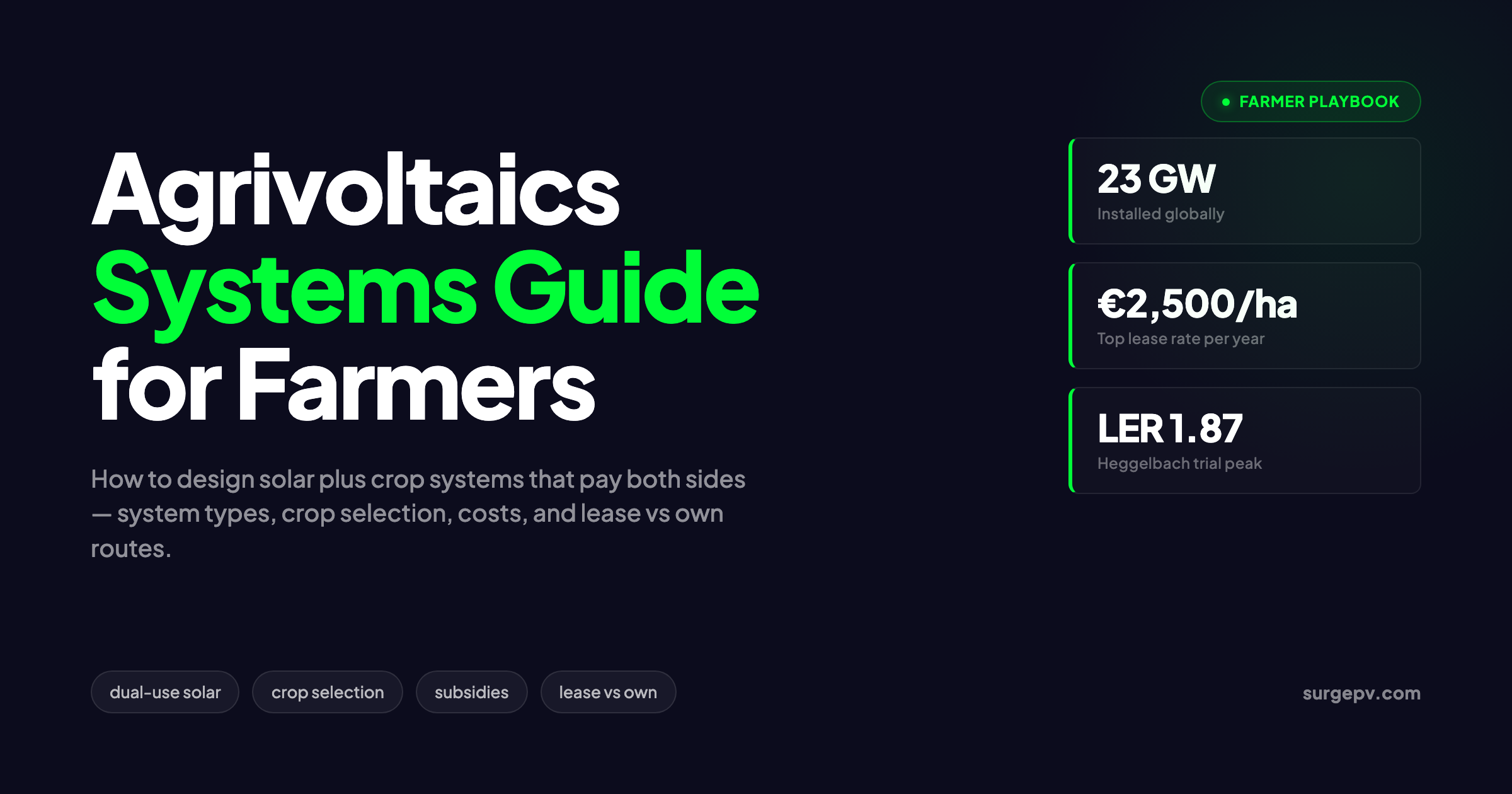 Agrivoltaics Systems Guide: A Farmer's Playbook for Solar Plus Crops