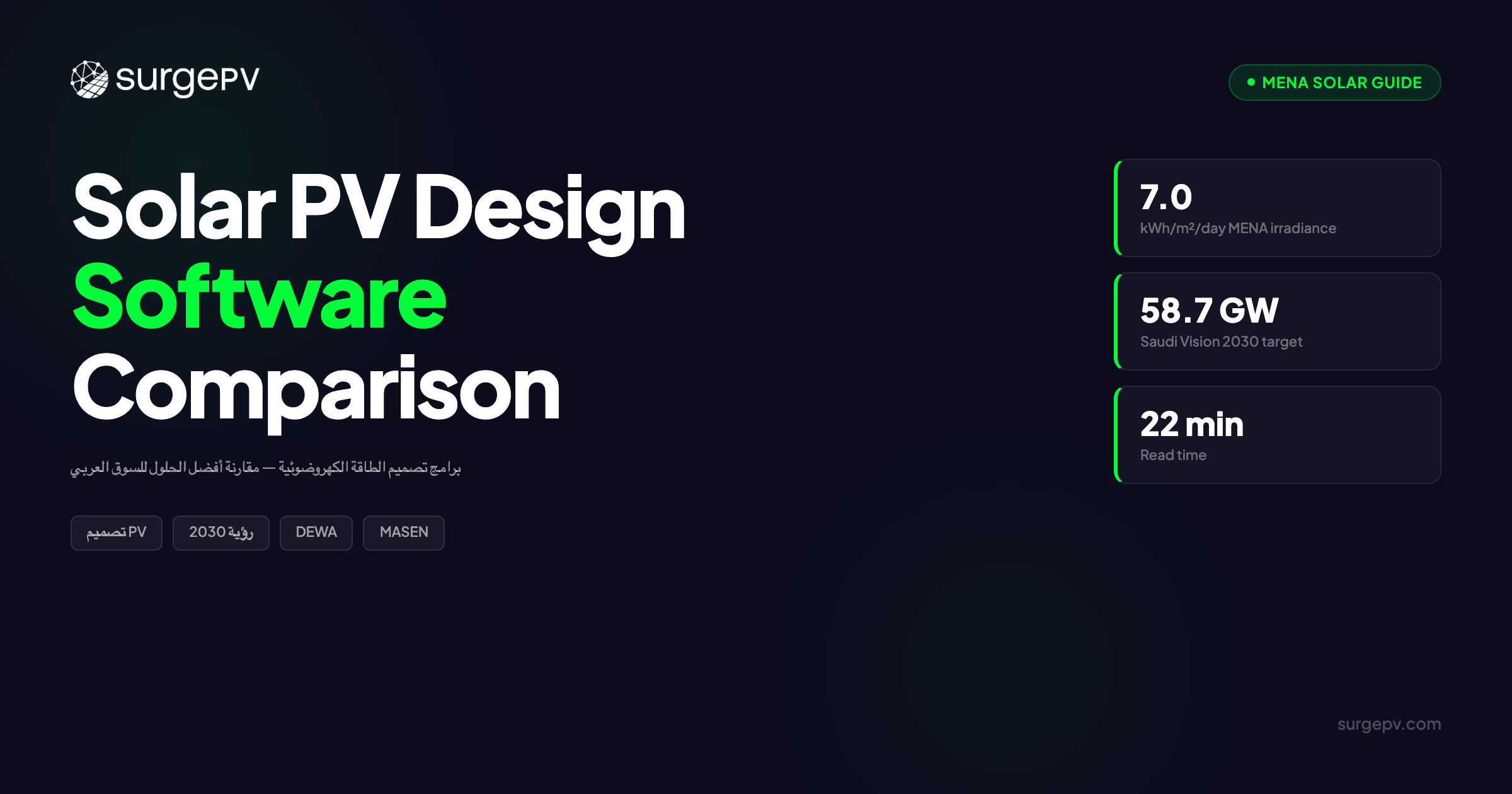 برامج تصميم الطاقة الكهروضوئية: مقارنة أفضل الحلول للسوق العربي 2026