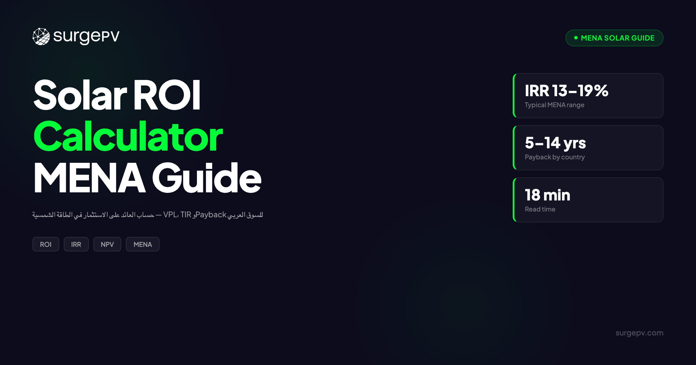حساب العائد على الاستثمار في الطاقة الشمسية: دليل عملي للسوق العربي