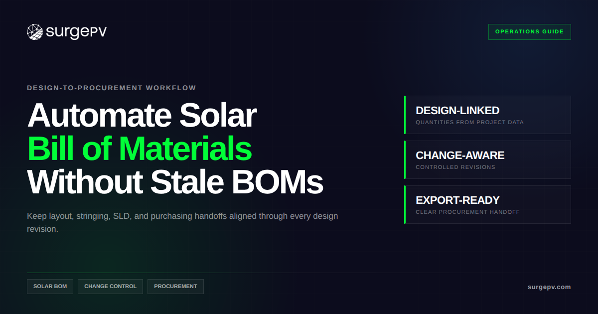 Automate Solar Bill of Materials: A Practical Workflow