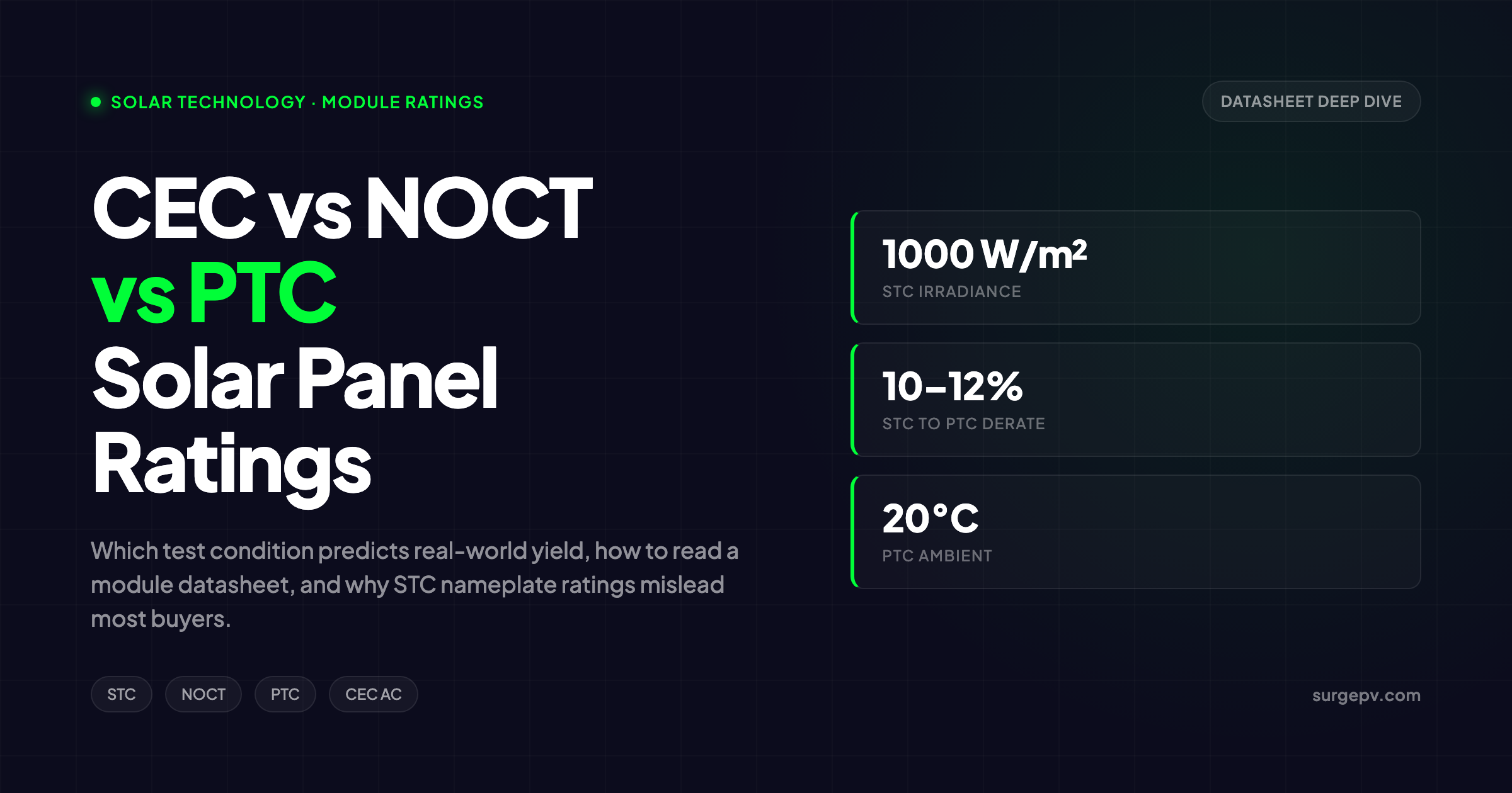 CEC NOCT PTC Solar Panel Ratings 2026