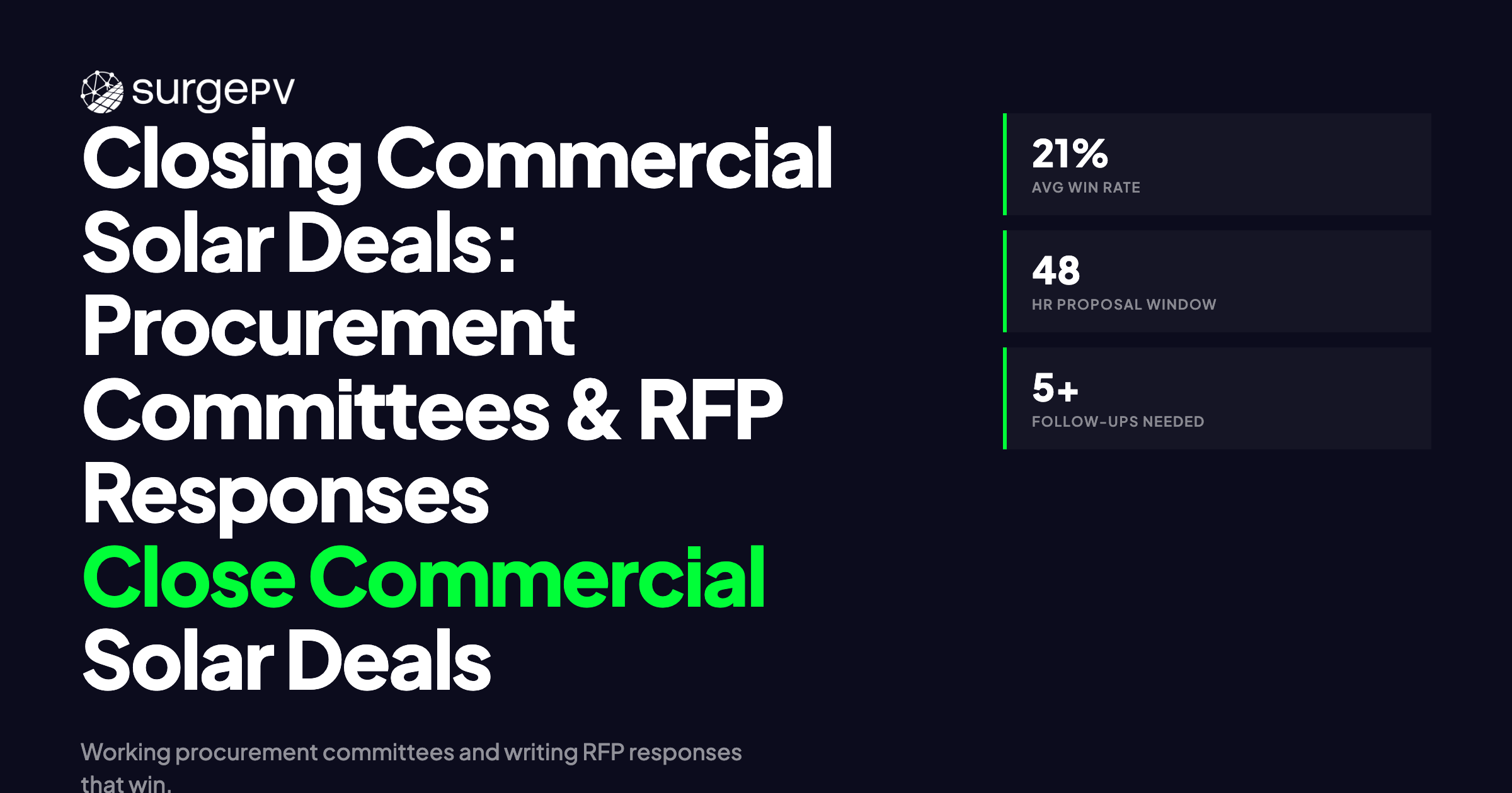 Closing Commercial Solar Deals: Procurement Committees & RFP Responses