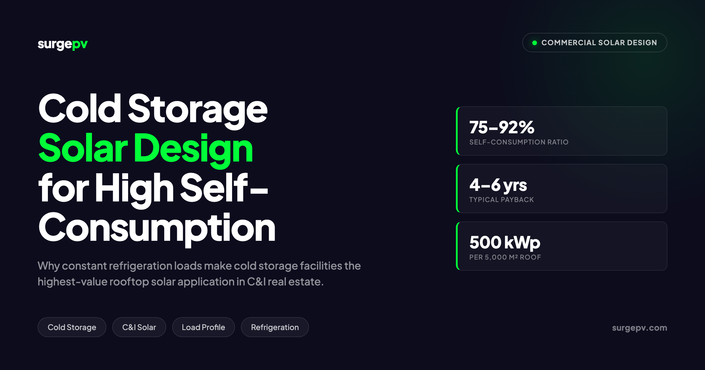 Cold Storage Facility Solar Design: High Self-Consumption from Constant Loads