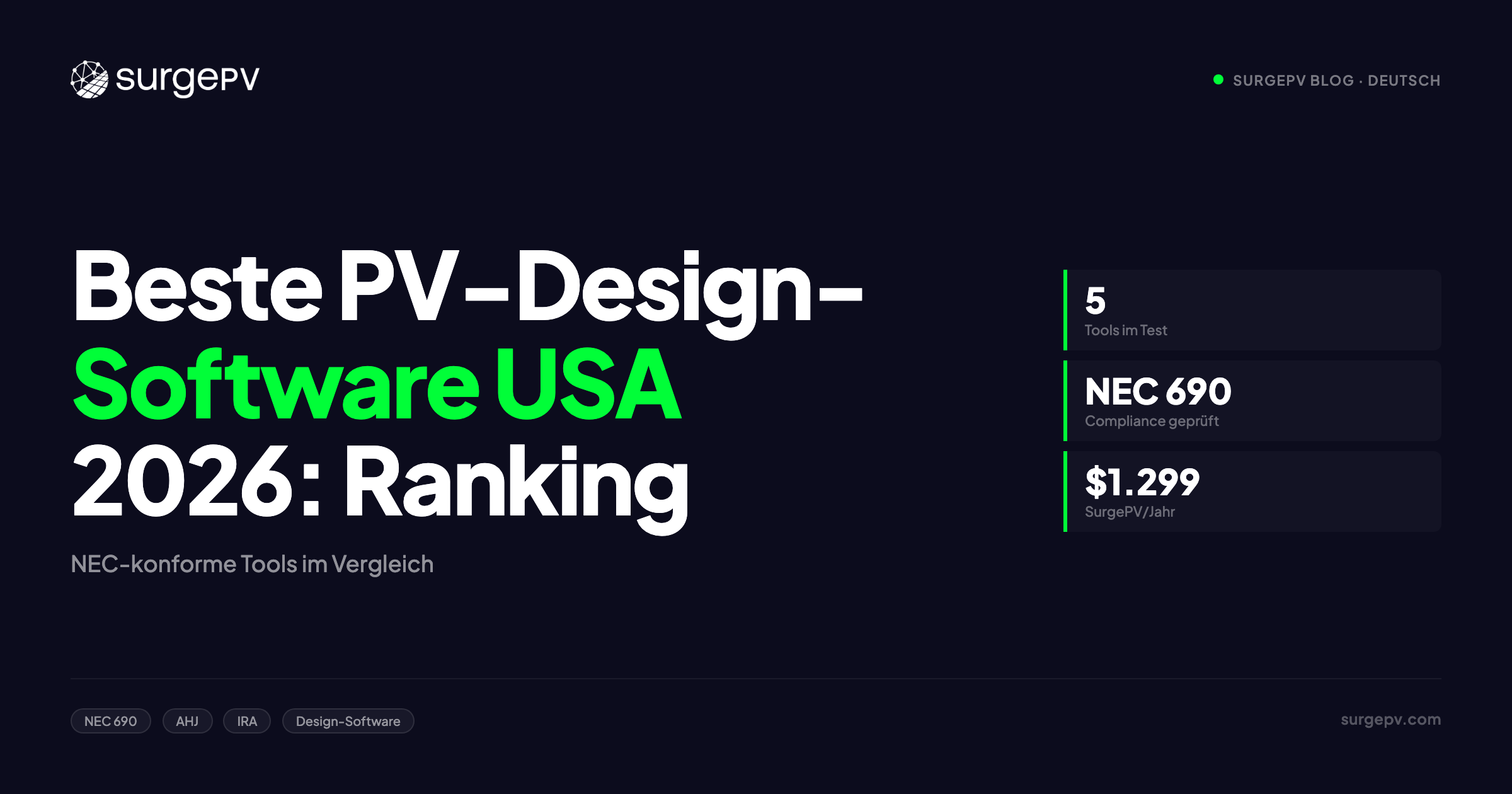 Beste Photovoltaik-Design-Software USA 2026: NEC-konforme Tools im Ranking