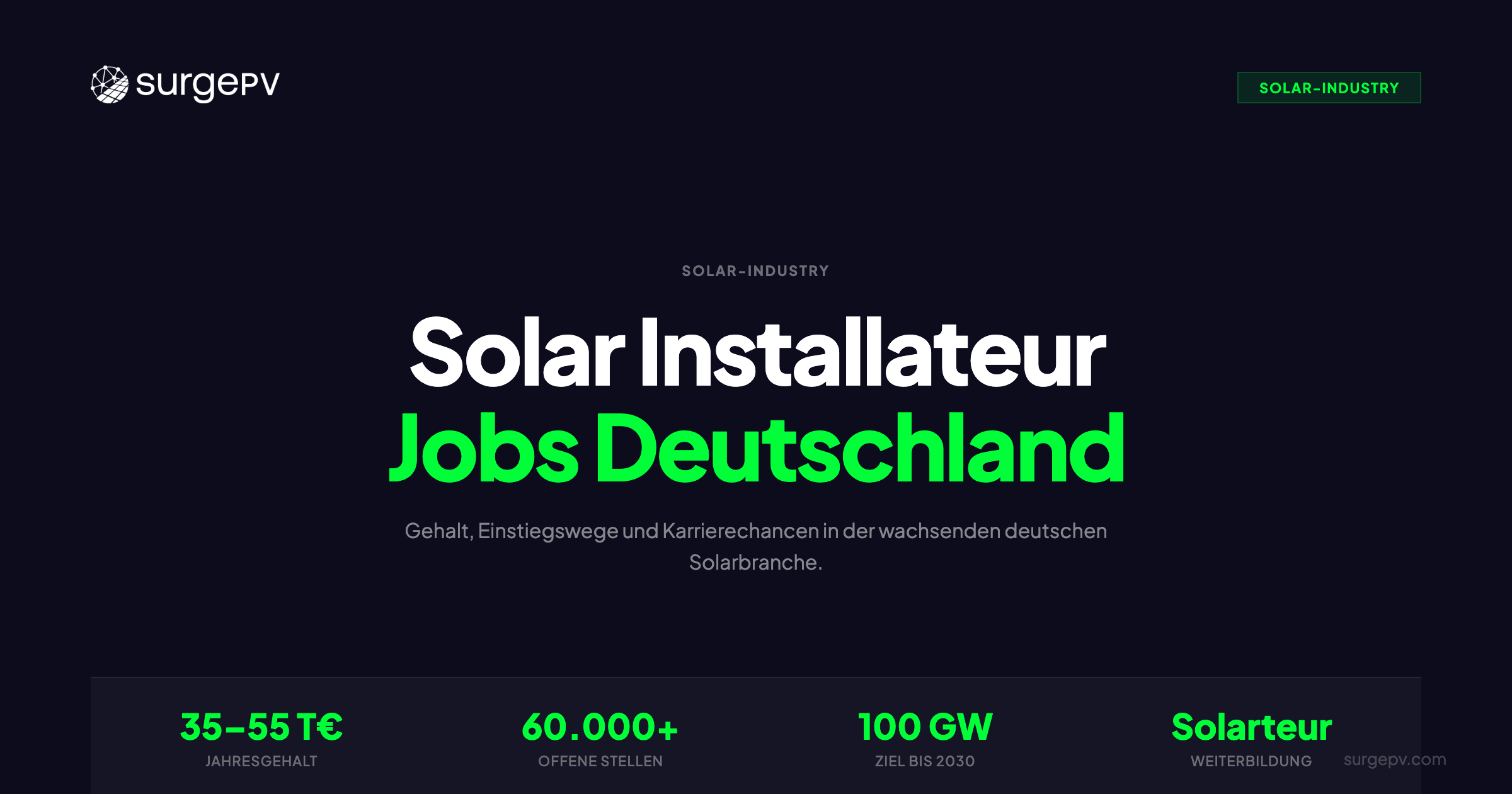 Solar Installateur Jobs Deutschland 2026: Gehalt, Karriere & Weiterbildung
