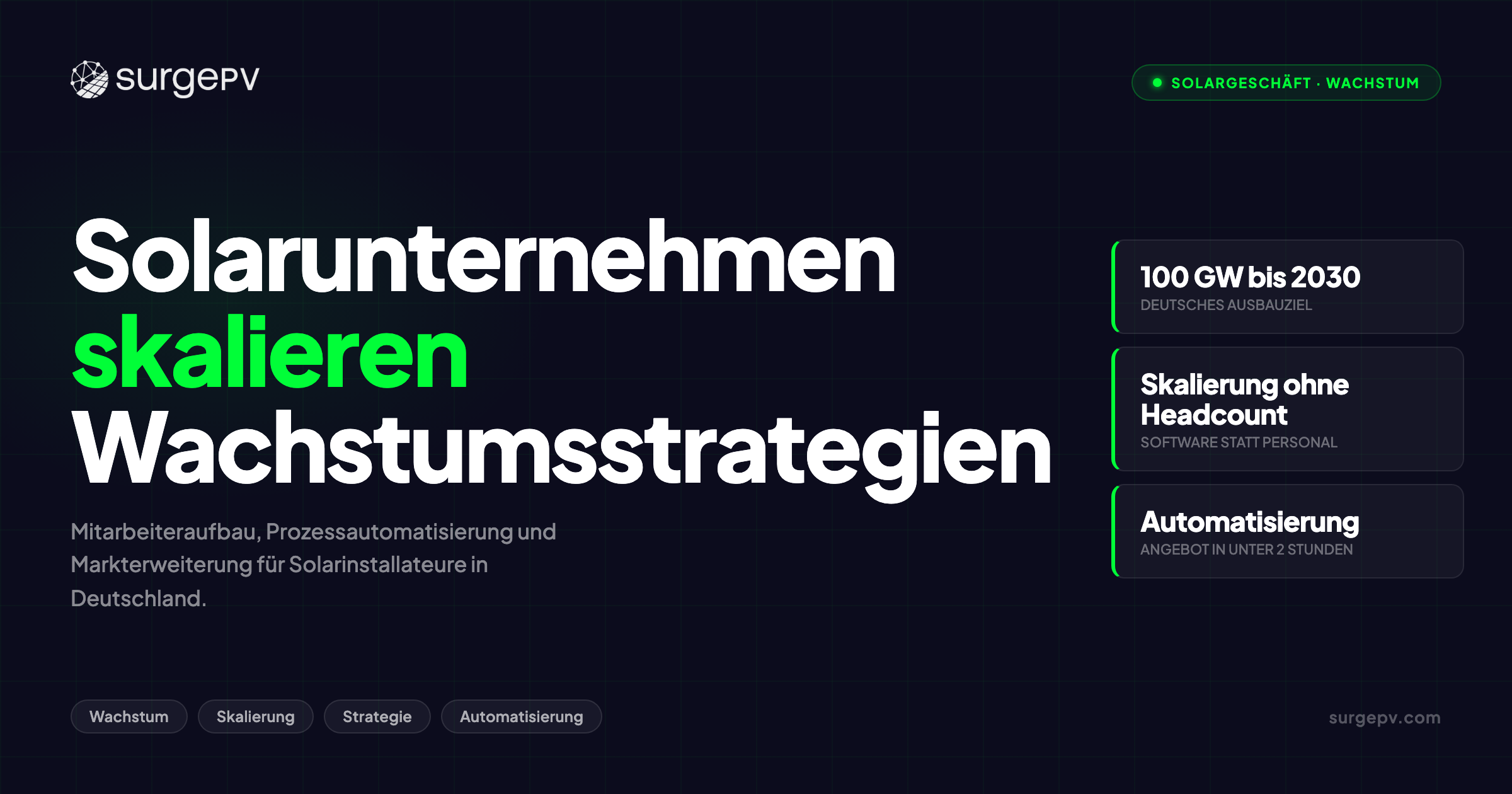 Solarunternehmen skalieren