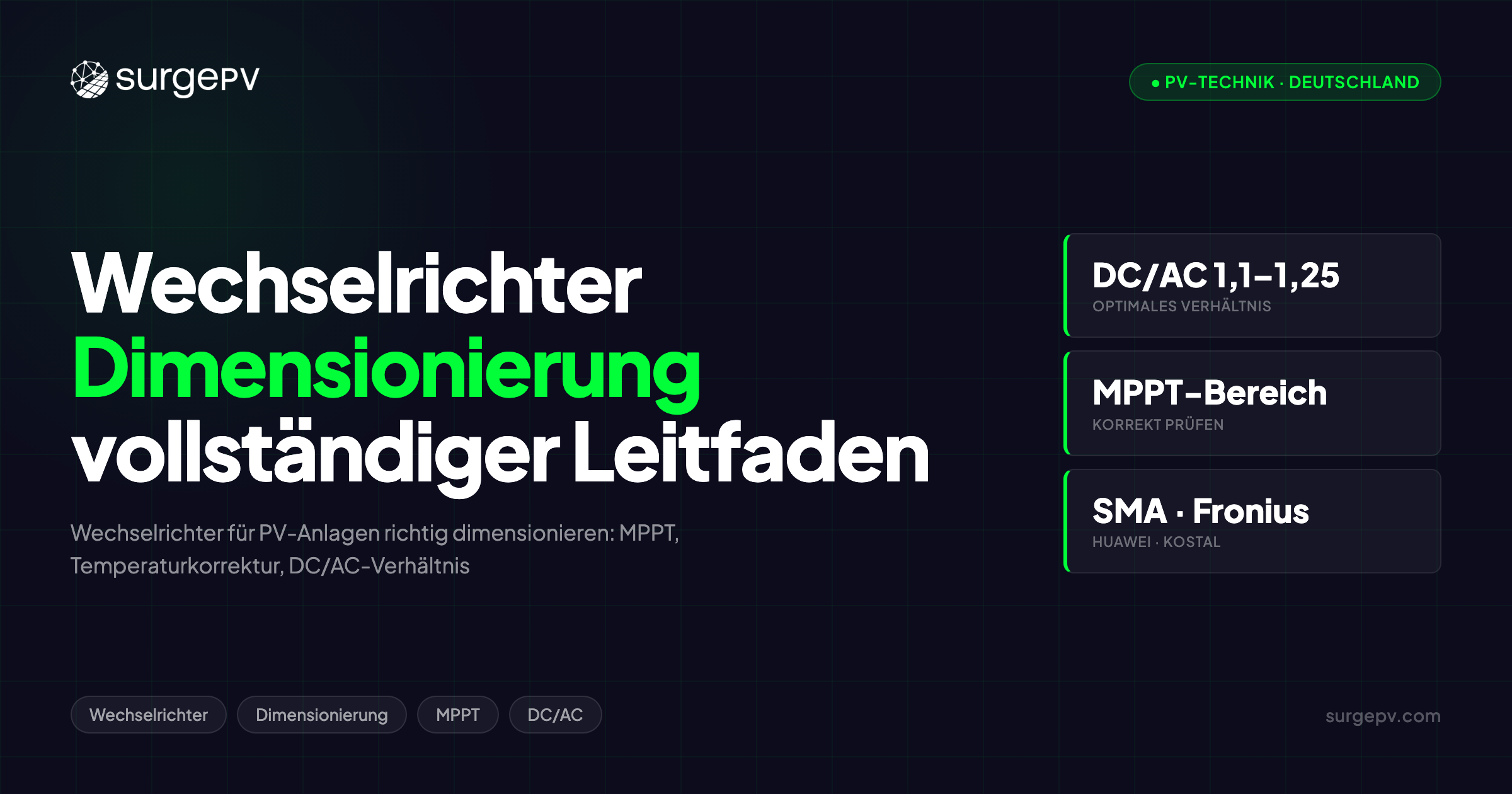 Wechselrichter Dimensionierung: Der vollständige Leitfaden für Installateure