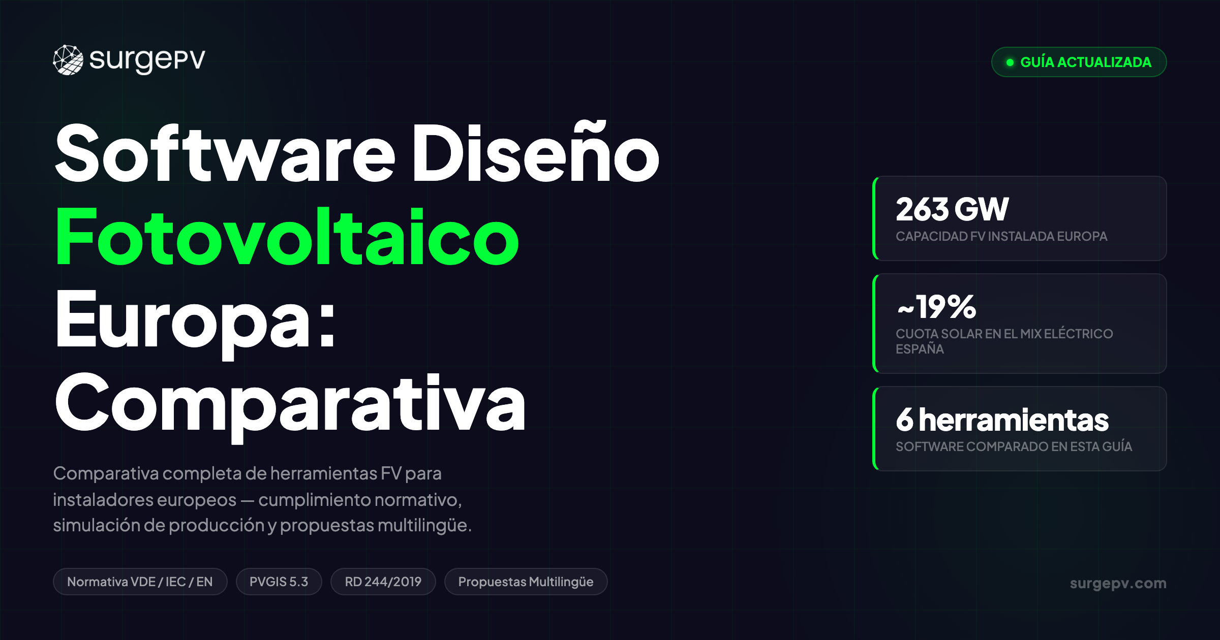 Software de Diseño Fotovoltaico Europa: Comparativa Completa para Instaladores EU