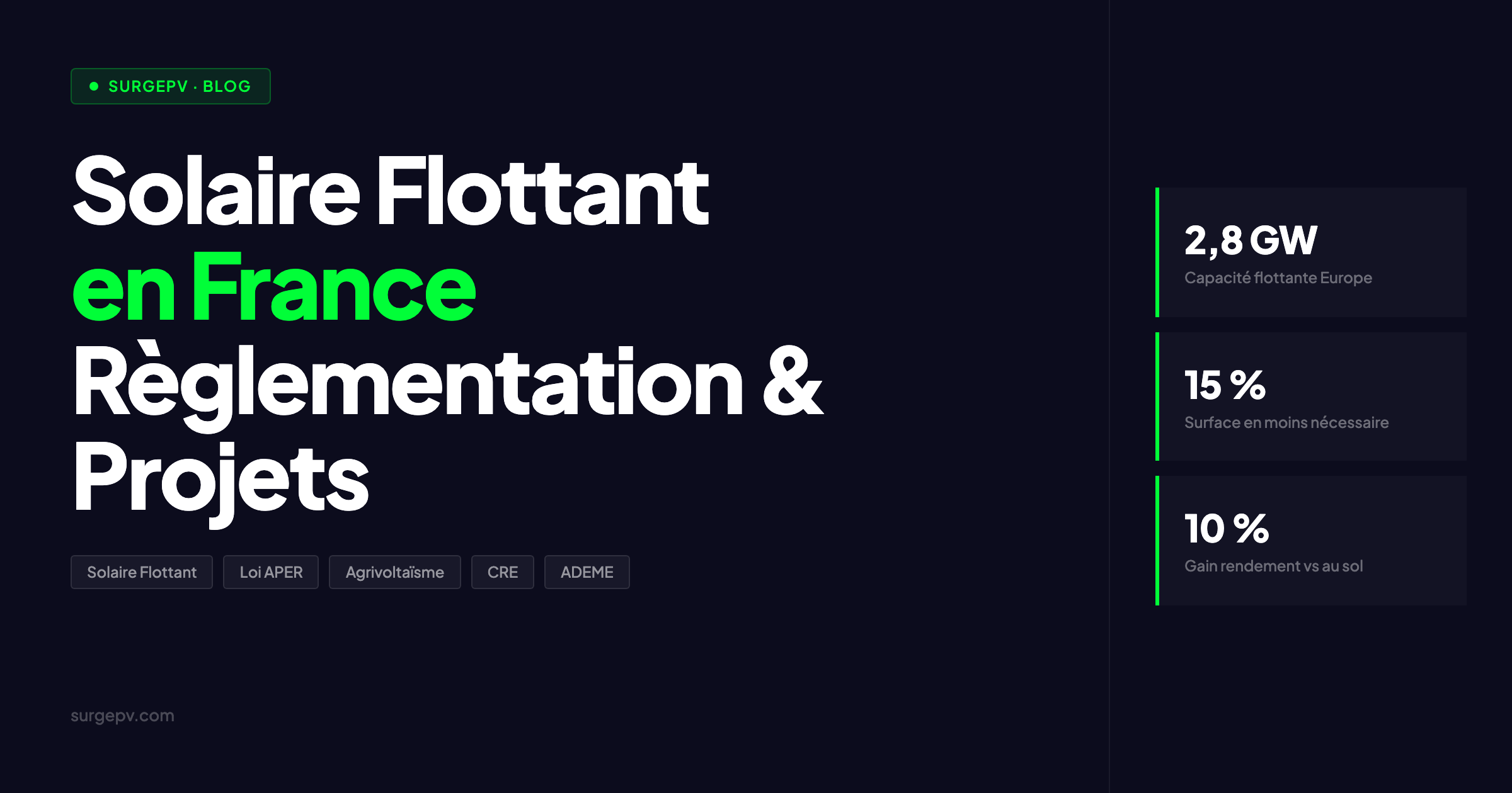 Centrales Solaires Flottantes en France