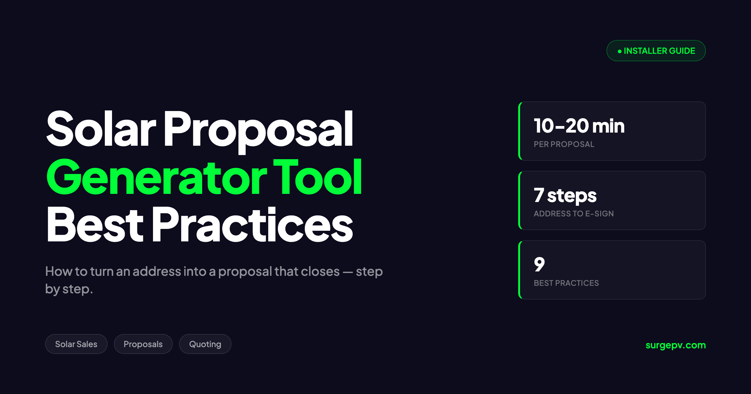 How to Use a Solar Proposal Generator Tool: 2026 Installer Guide