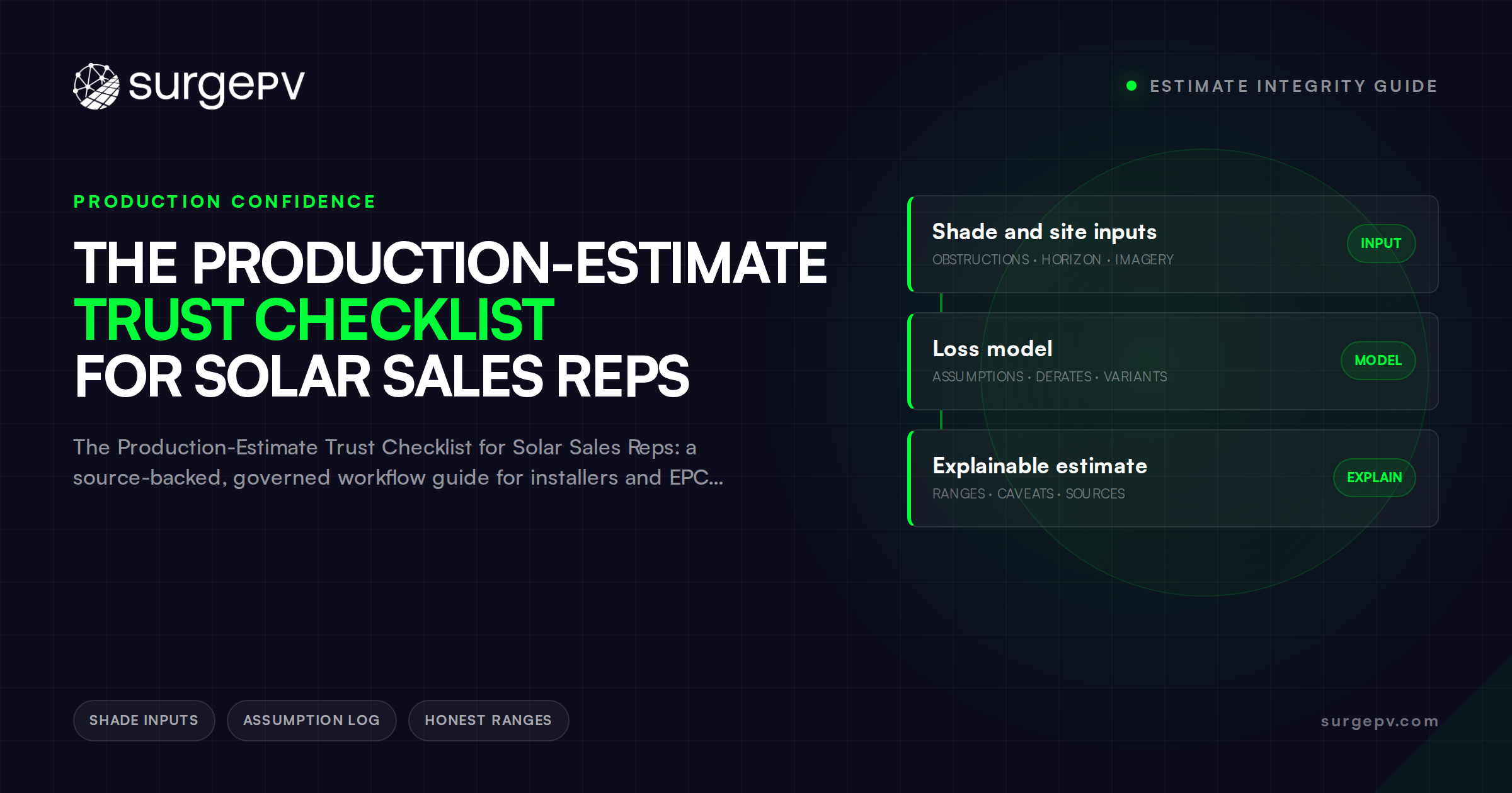 The Production-Estimate Trust Checklist for Solar Sales Reps