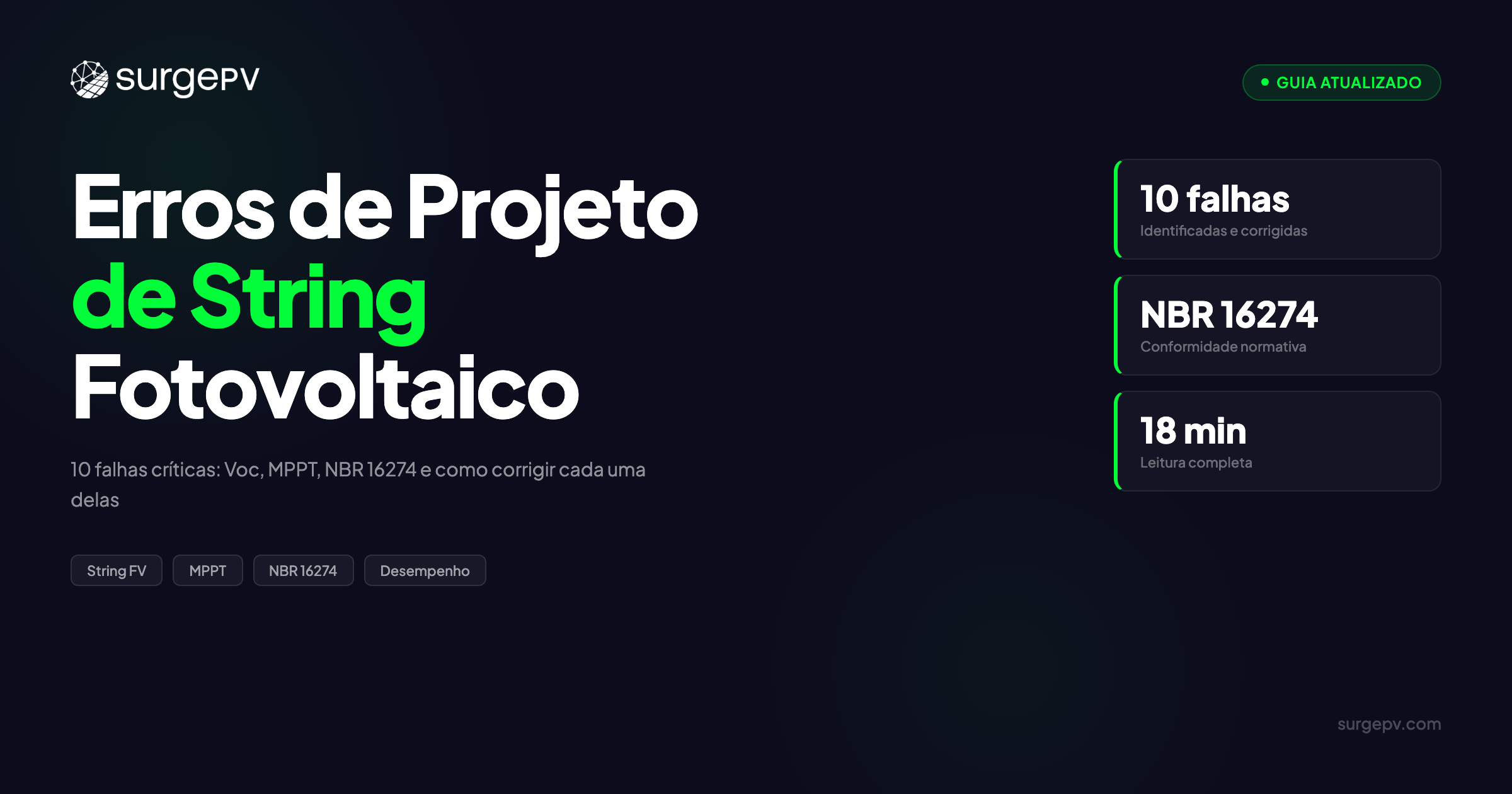Erros de Projeto de String Fotovoltaico: 10 Falhas que Comprometem o Desempenho do Sistema