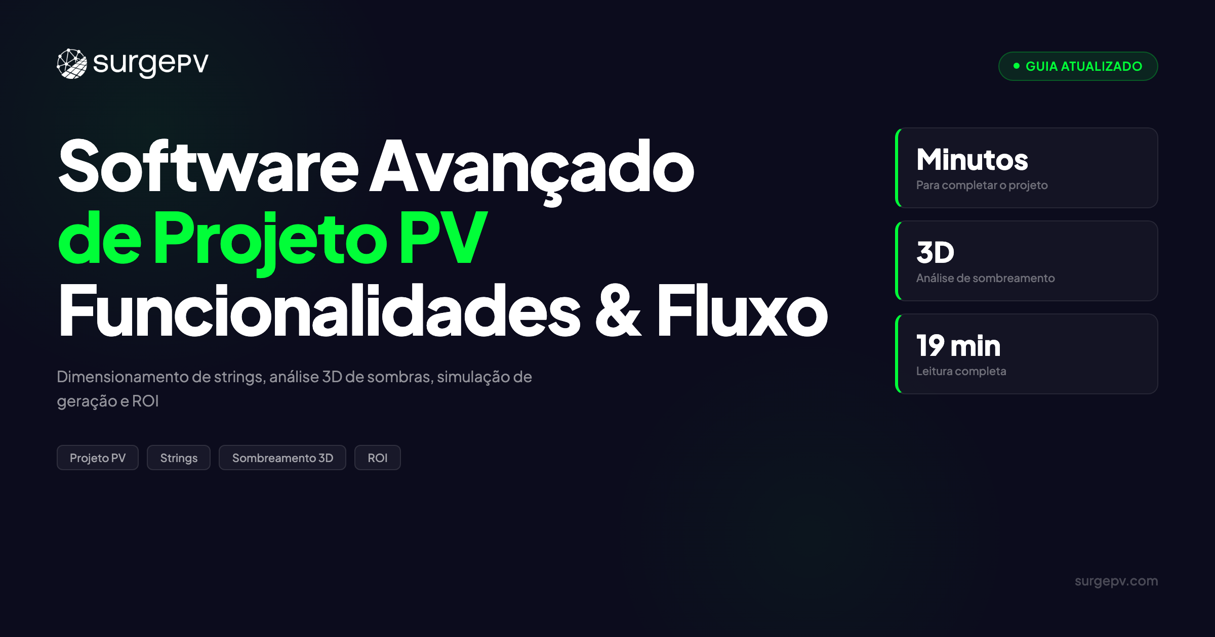 Software Avançado de Projeto PV 2026: Funcionalidades, Ferramentas e Fluxo de Trabalho