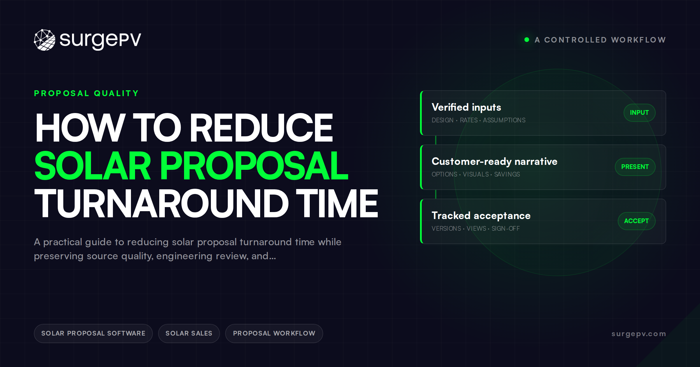 How to Reduce Solar Proposal Turnaround Time: A Controlled Workflow
