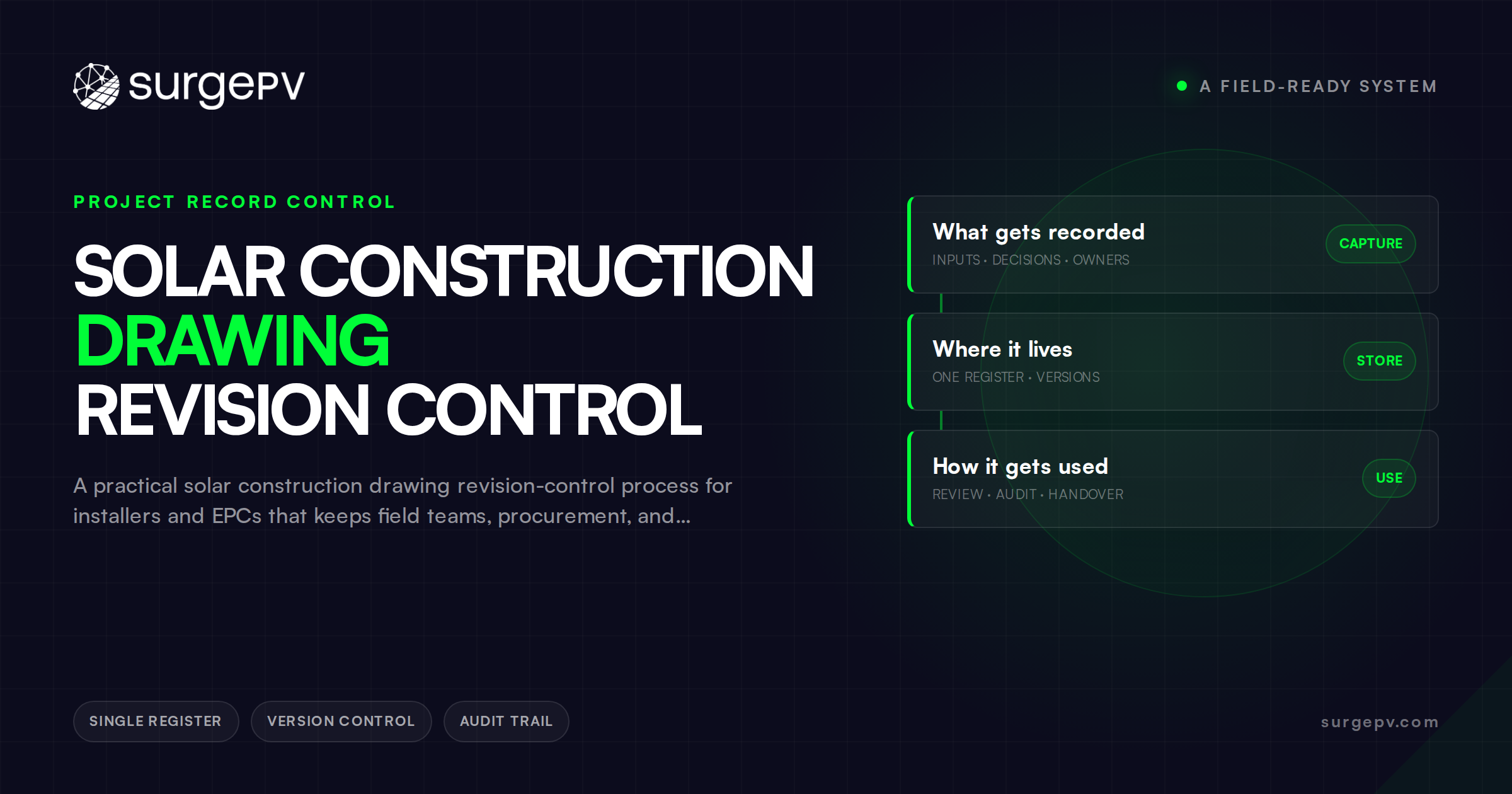 Solar Construction Drawing Revision Control: A Field-Ready System