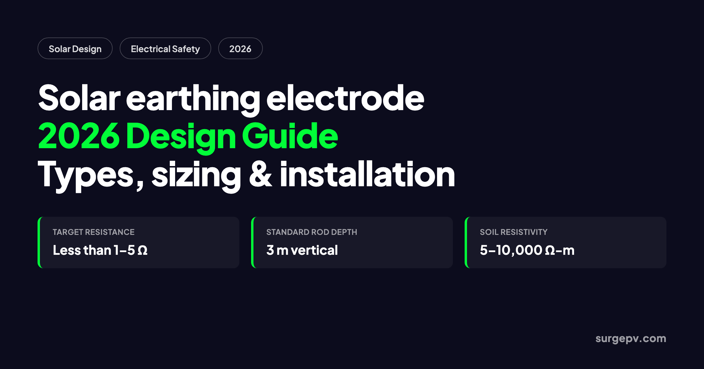 Solar Earthing Electrode 2026: Design Guide