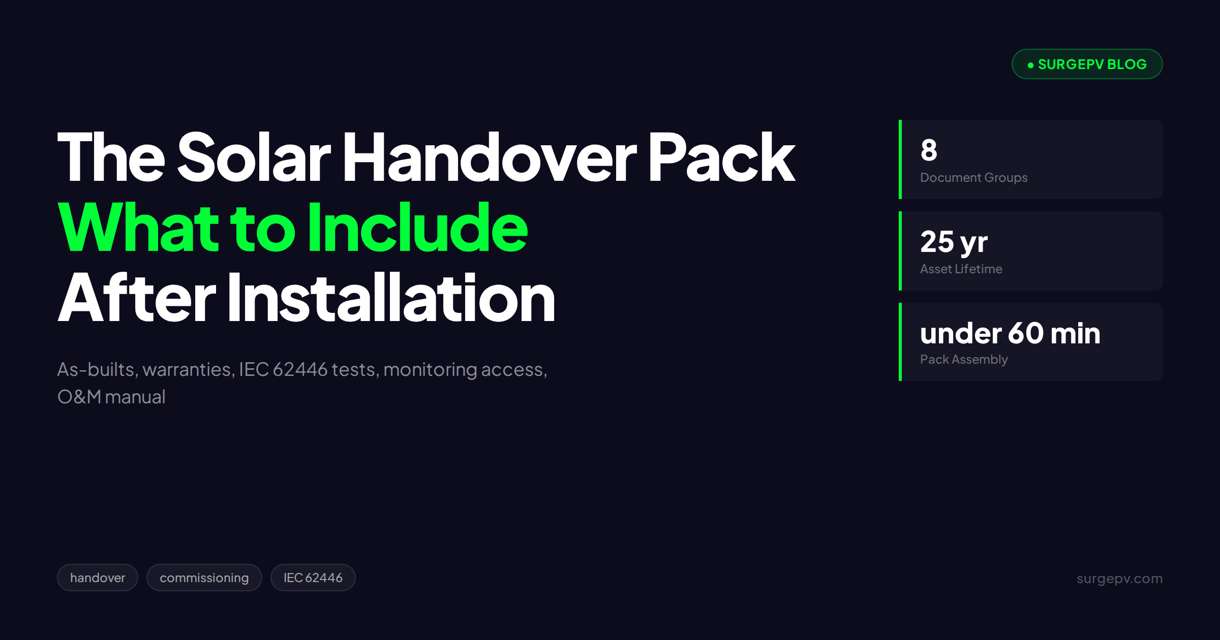 Solar Handover Pack: What to Include After Installation