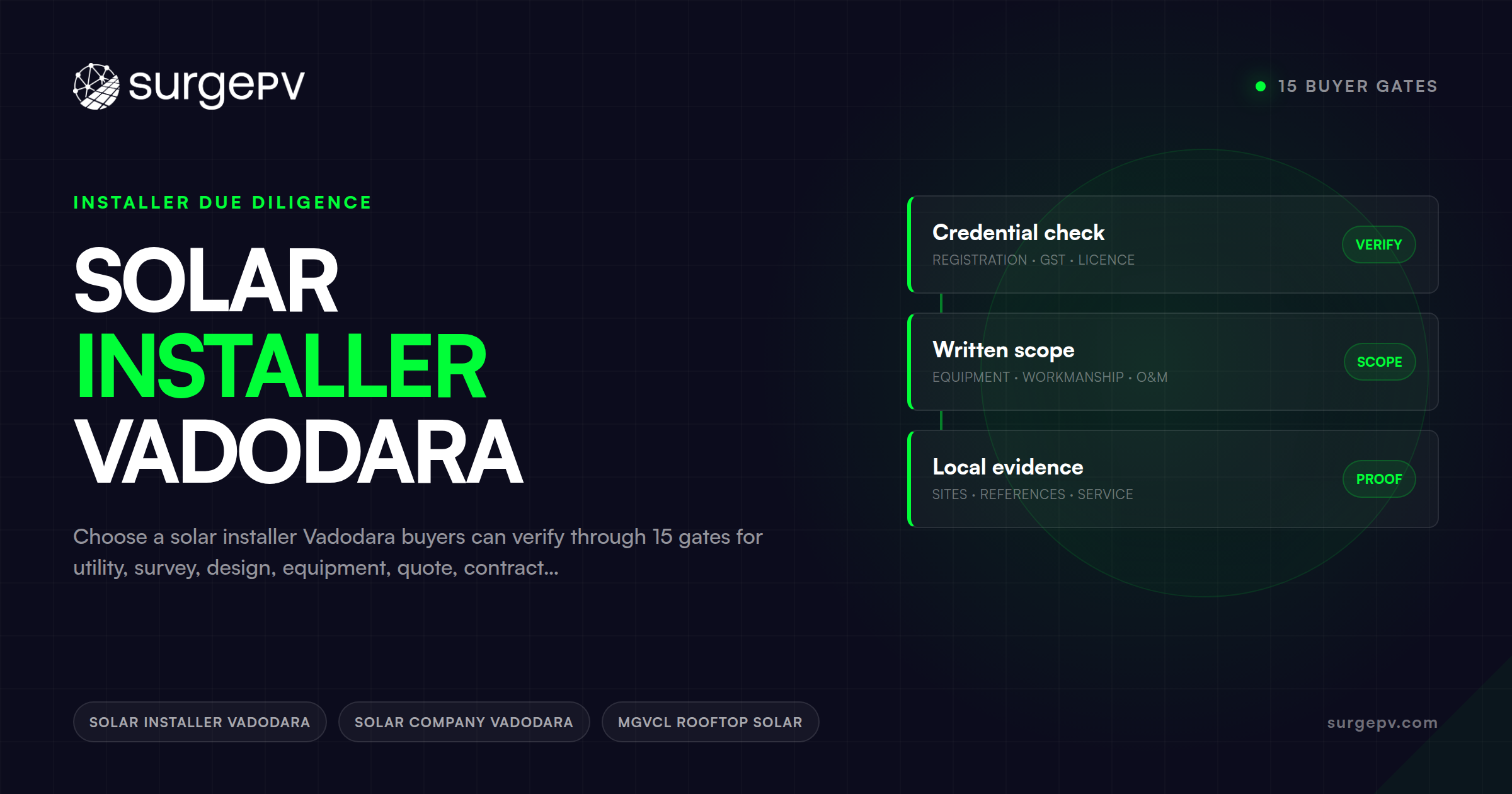 Solar Installer Vadodara: 15 Buyer Gates