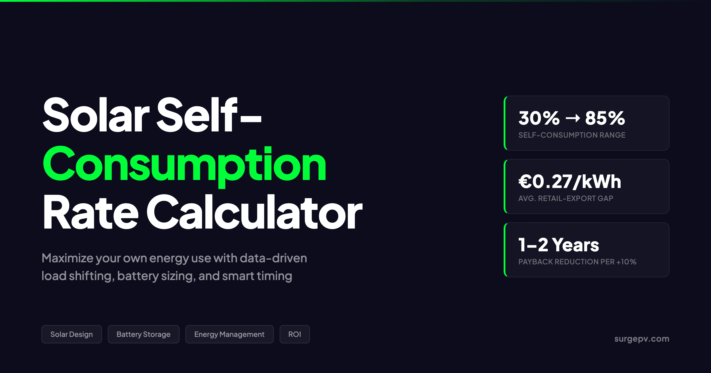 Solar Self-Consumption Rate Calculator: Maximize Your Own Energy Use