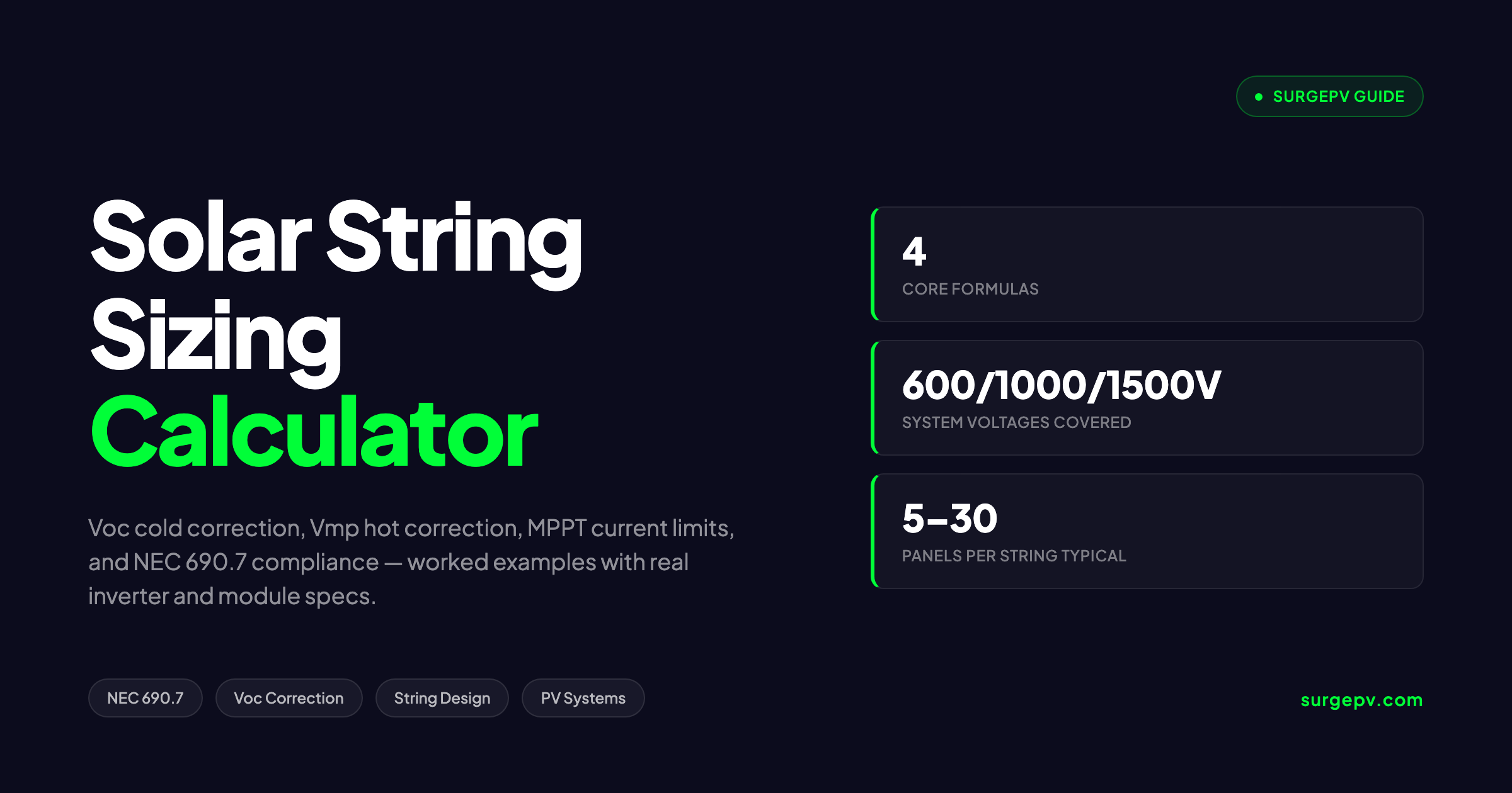 Solar String Sizing Calculator: Panels Per String for Any Inverter-Module Combo