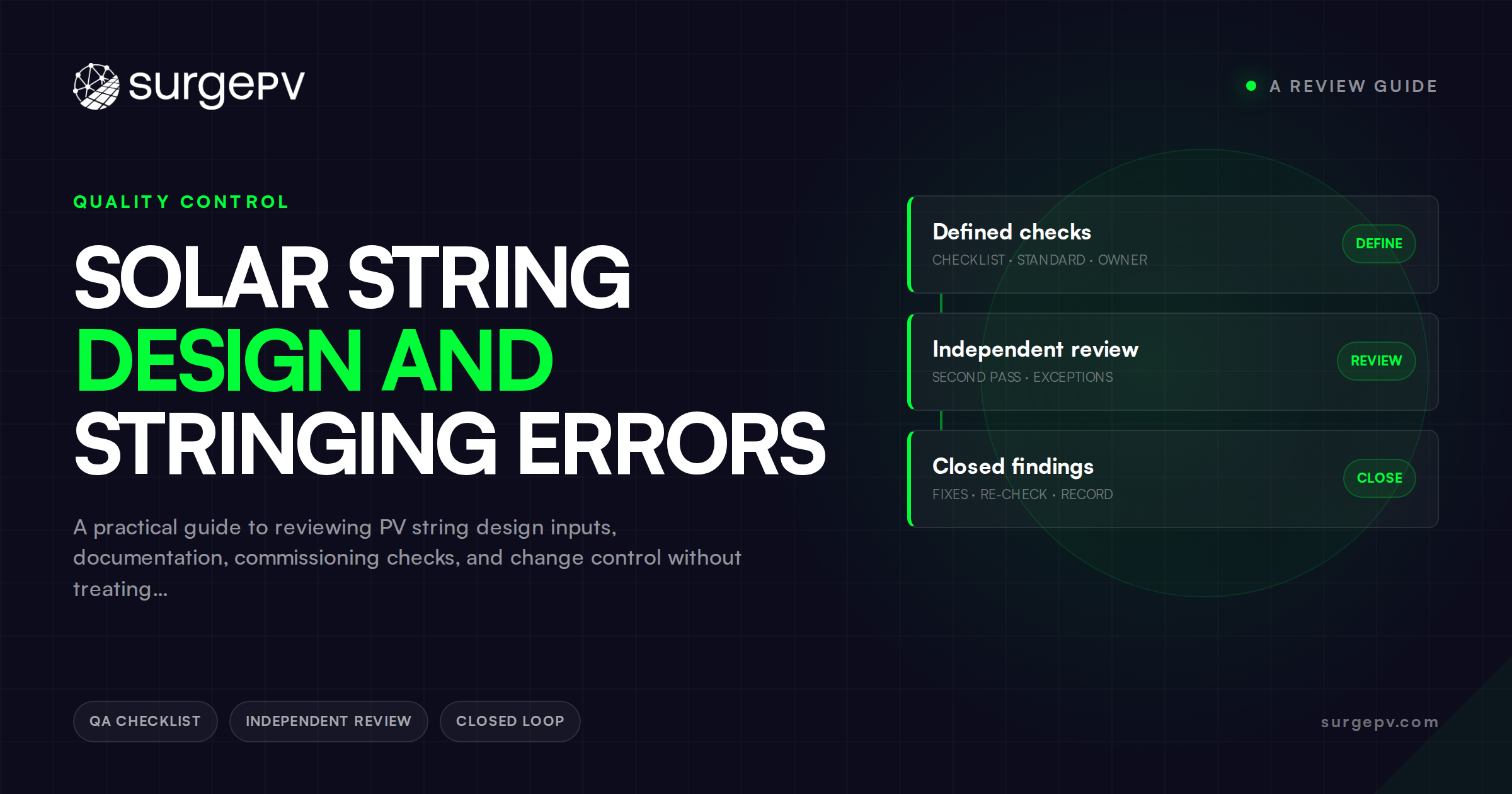 Solar String Design and Stringing Errors: A Review Guide