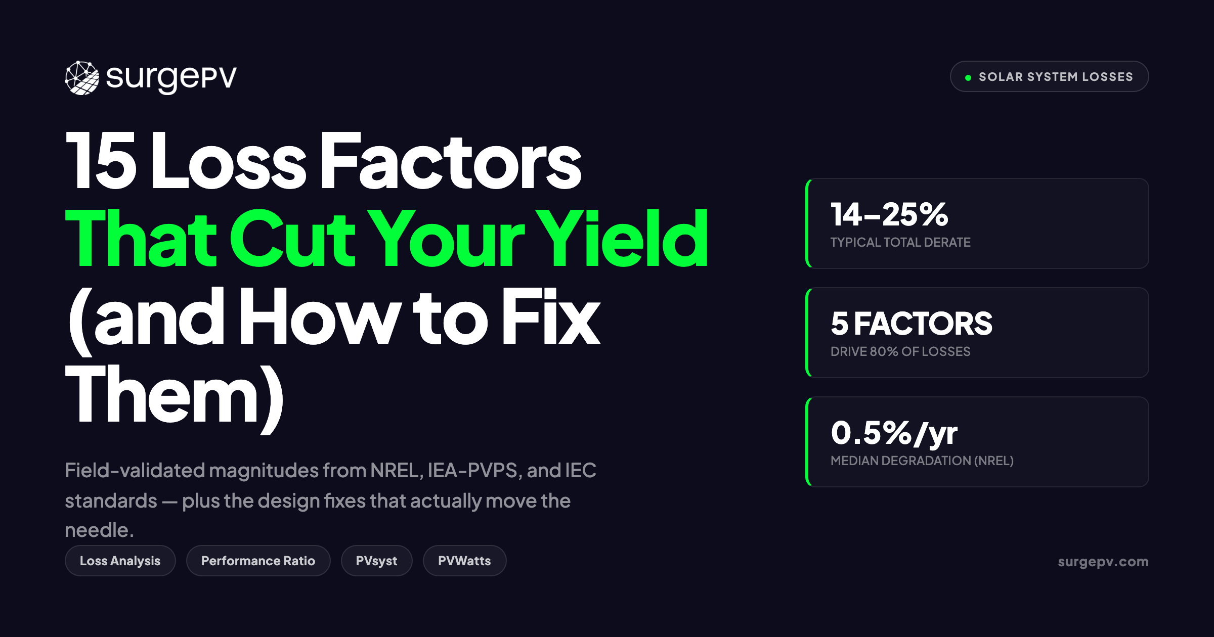 Solar System Losses: 15 Factors That Cut Your Yield (and How to Fix Them)