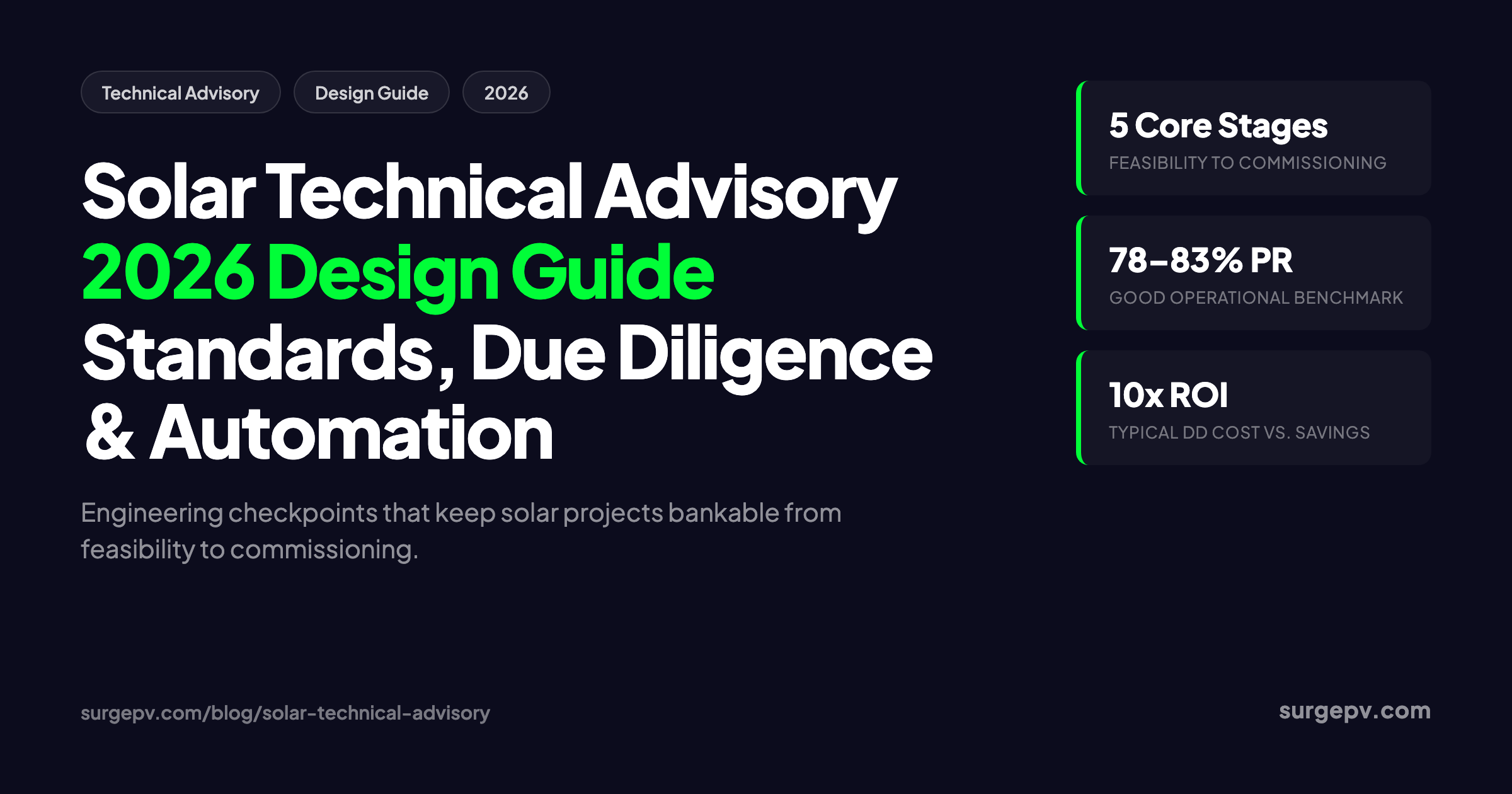 Solar technical advisory 2026: Design Guide