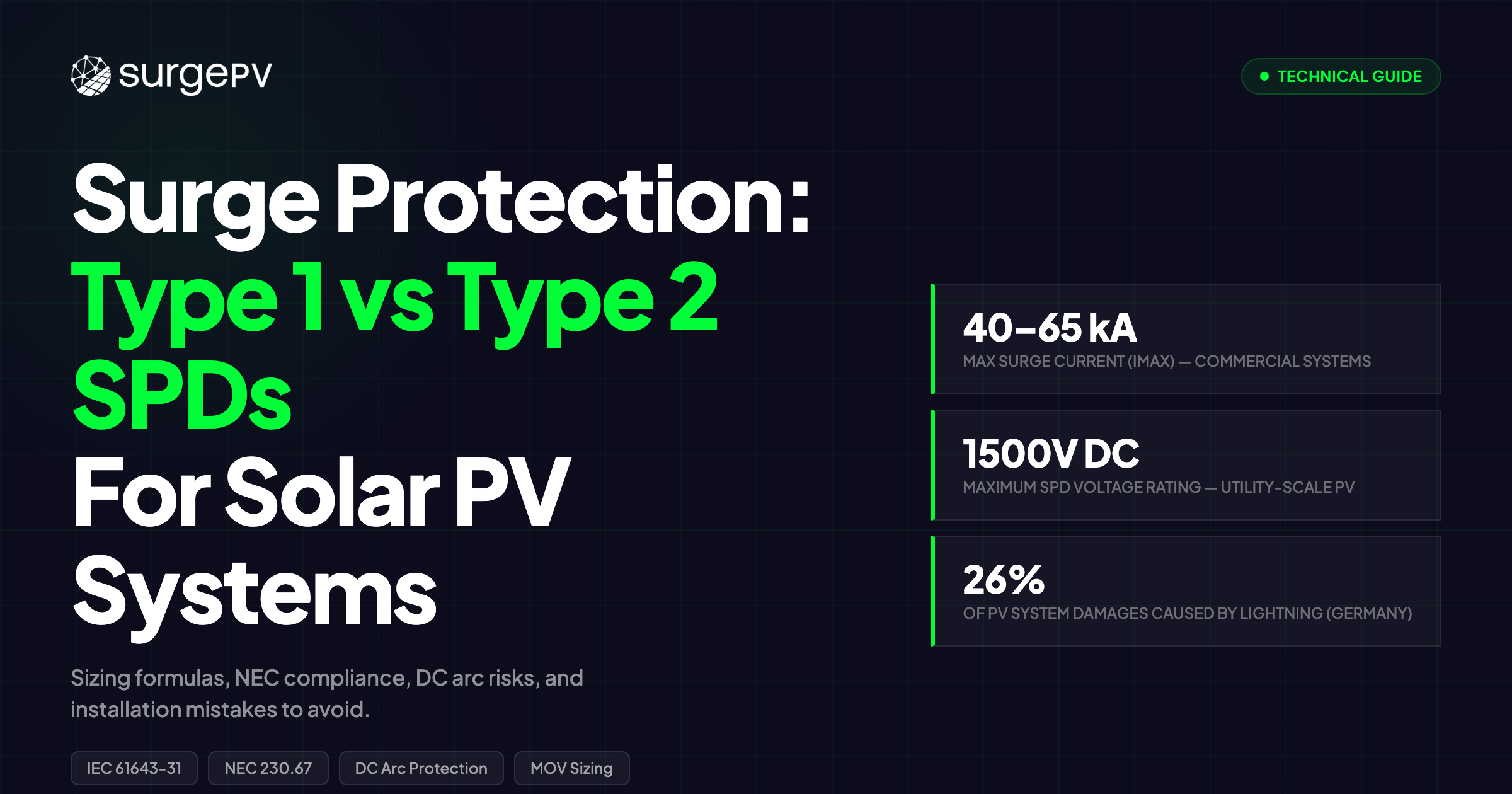 Surge Protection Devices for Solar PV: Type 1 vs Type 2 SPDs