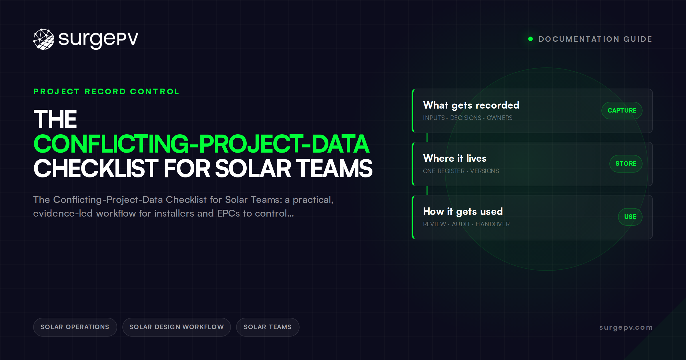 The Conflicting-Project-Data Checklist for Solar Teams