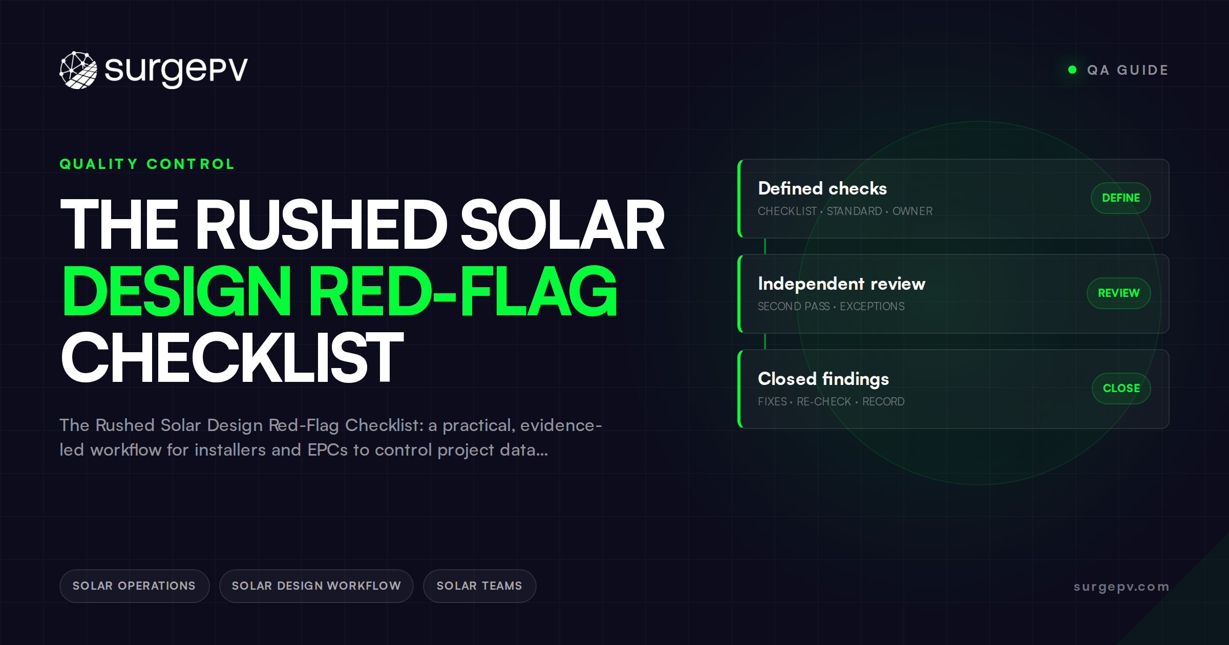 The Rushed Solar Design Red-Flag Checklist