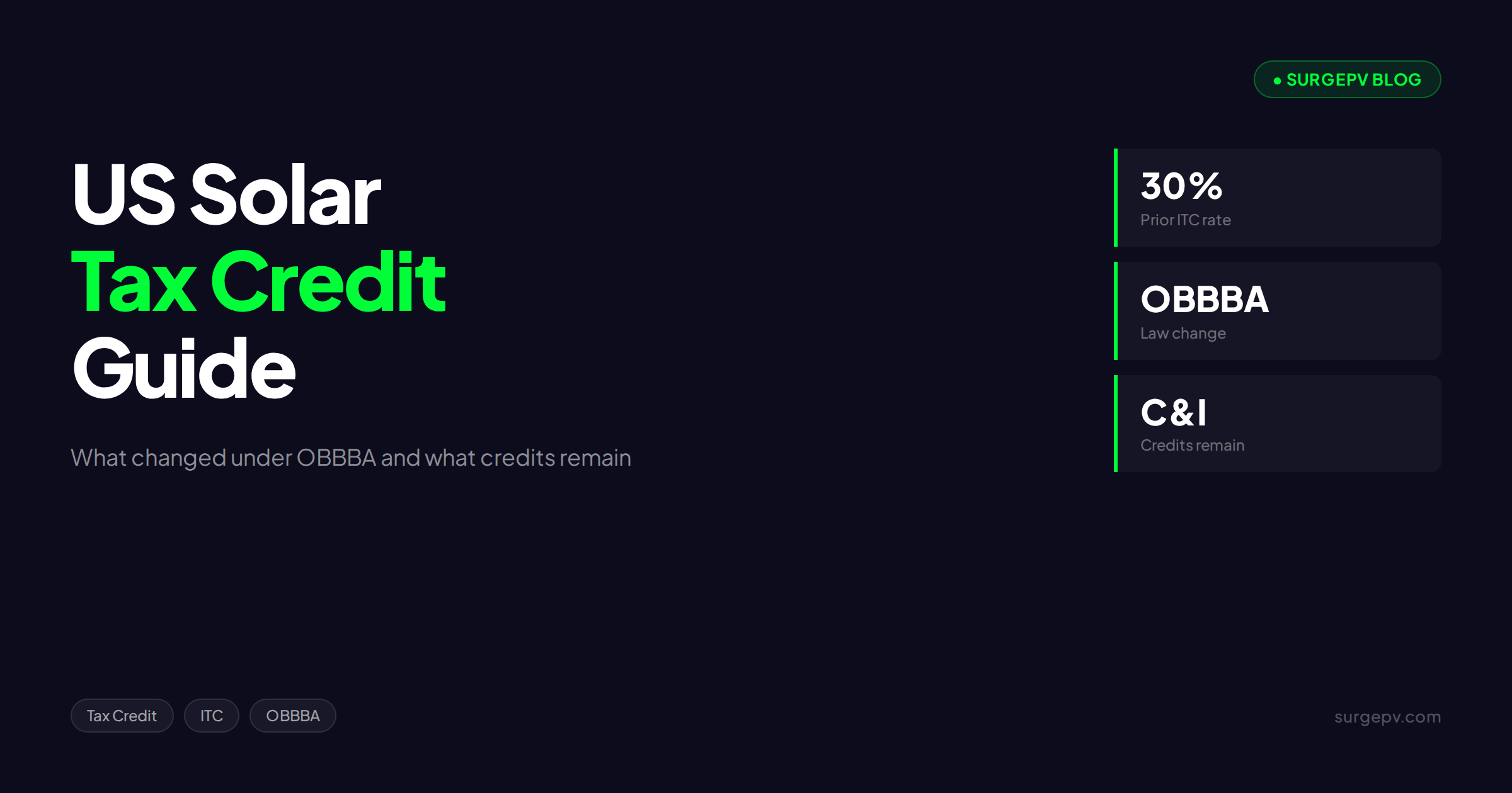 Solar Tax Credit 2026 Guide: What Changed and What Homeowners and Businesses Need to Know