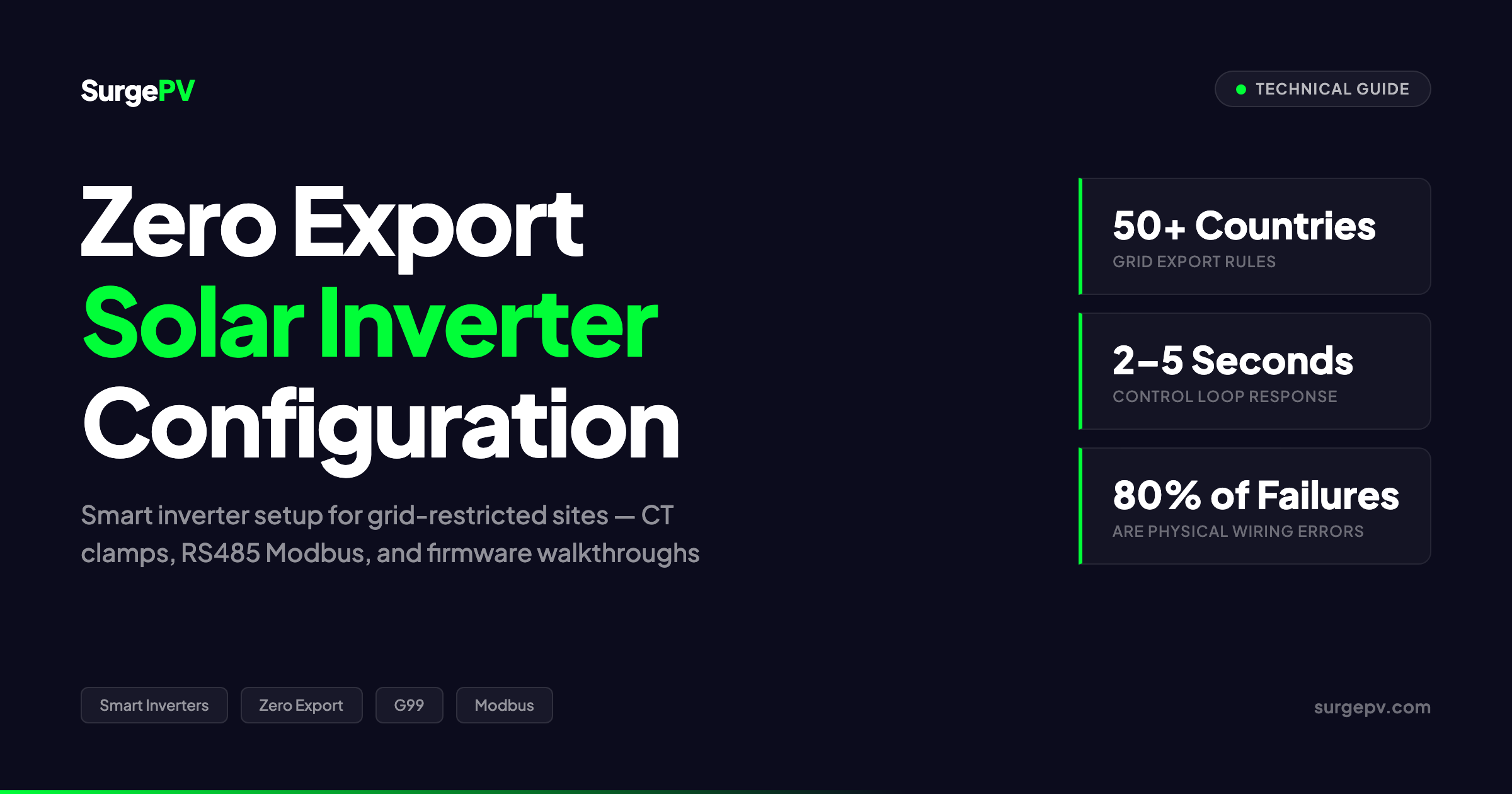 Zero Export Solar Inverter Configuration 2026: Smart Inverter Setup for Grid-Restricted Sites