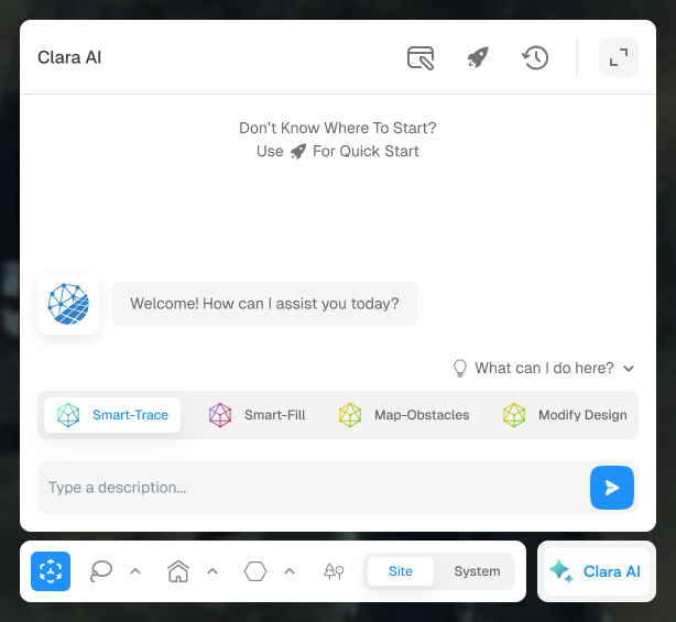 Assistente Clara AI analisando dados de projeto solar