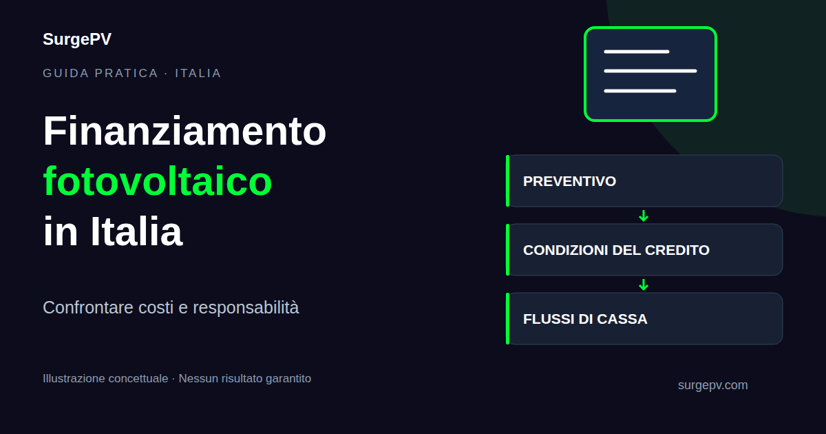 Finanziamento Fotovoltaico Italia: Costi e Contratti