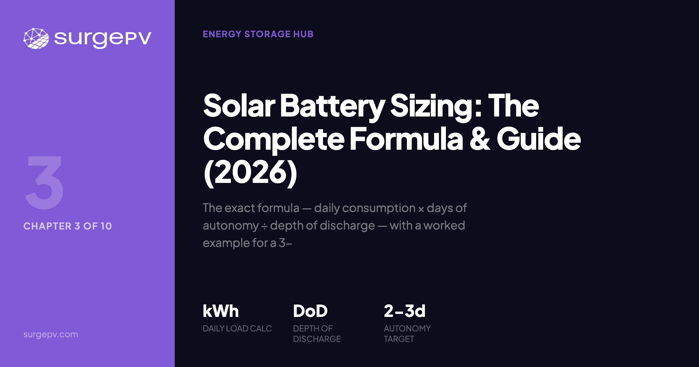 Solar Battery Sizing: The Complete Formula & Guide (2026)