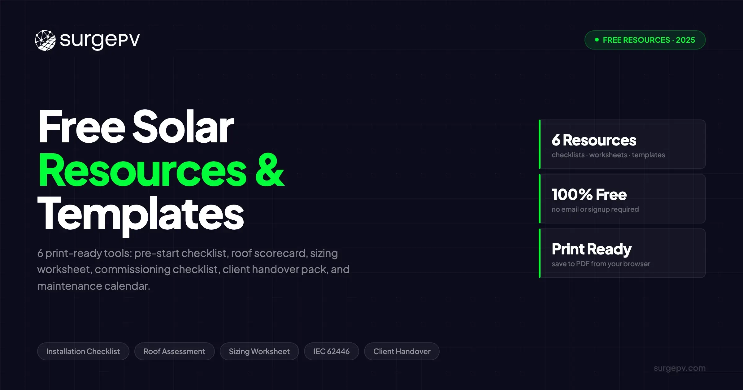 Free Solar Installation Checklists, Worksheets & Templates