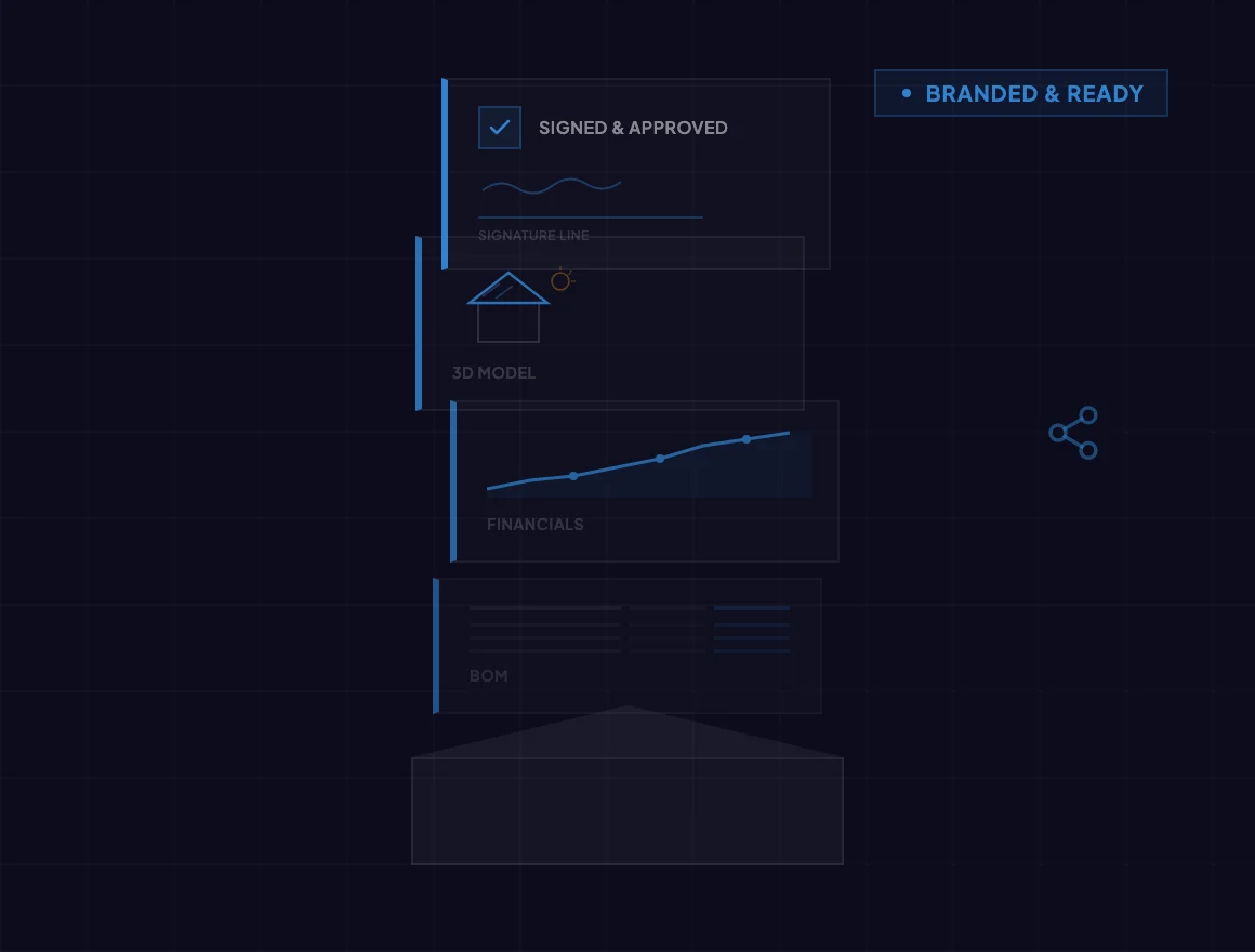 Proposition personnalisée avec nomenclature, financier et visuels 3D
